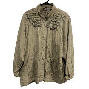 Vintage Alfred Dunner Womens Circle Pattern Jacket Full Zip Sz Large